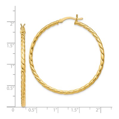 Gold-Plated Sterling Silver 40mm Twisted Hoop Earrings – view 5