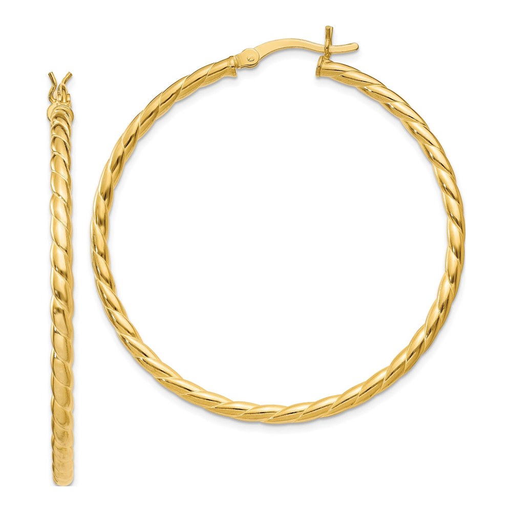 Sterling Silver Twisted Hoop Earrings, Gold Flash Plated