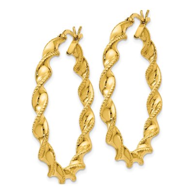 Gold-Plated Sterling Silver 35mm Twisted Hoop Earrings – view 3
