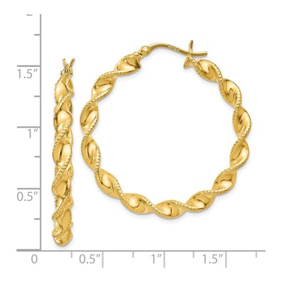 Gold-Plated Sterling Silver 35mm Twisted Hoop Earrings – view 5