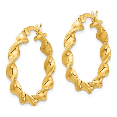 Gold-Plated Sterling Silver 25mm Twisted Hoop Earrings – view 3