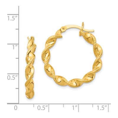 Gold-Plated Sterling Silver 25mm Twisted Hoop Earrings – view 5