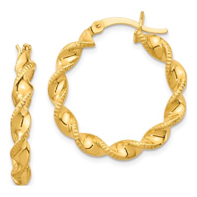 Gold-Plated Sterling Silver 25mm Twisted Hoop Earrings