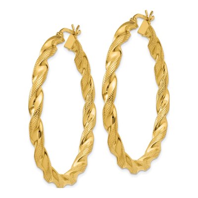Gold-Plated Sterling Silver 45mm Twisted Hoop Earrings – view 3