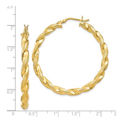Gold-Plated Sterling Silver 45mm Twisted Hoop Earrings – view 5