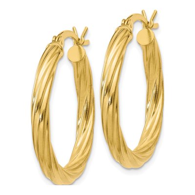 Gold-Plated Sterling Silver 25mm Twisted Hoop Earrings – view 3