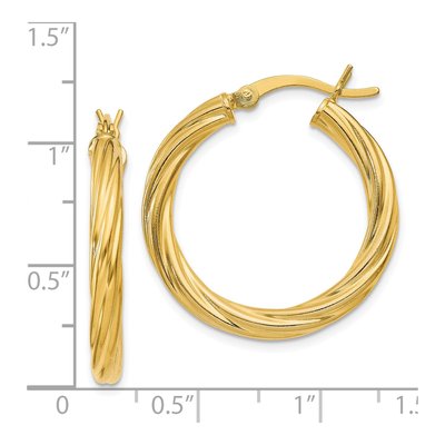 Gold-Plated Sterling Silver 25mm Twisted Hoop Earrings – view 5