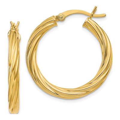 Gold-Plated Sterling Silver 25mm Twisted Hoop Earrings