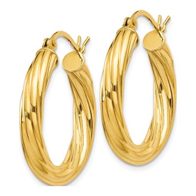 Gold-Plated Sterling Silver 25mm Twisted Hoop Earrings – view 3