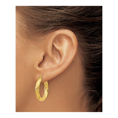 Gold-Plated Sterling Silver 25mm Twisted Hoop Earrings – view 4