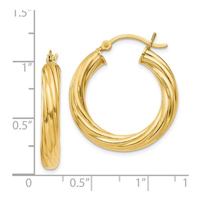 Gold-Plated Sterling Silver 25mm Twisted Hoop Earrings – view 5