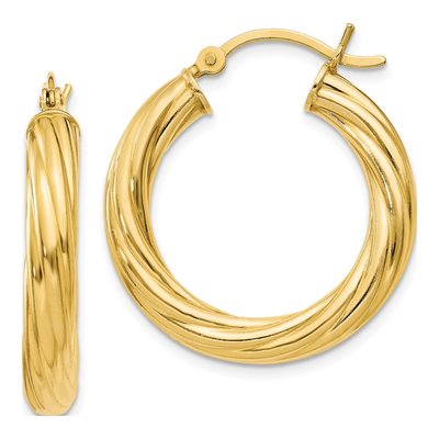 Gold-Plated Sterling Silver 25mm Twisted Hoop Earrings
