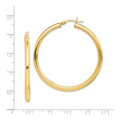 Gold-Plated Sterling Silver 45mm Grooved Hoop Earrings – view 5