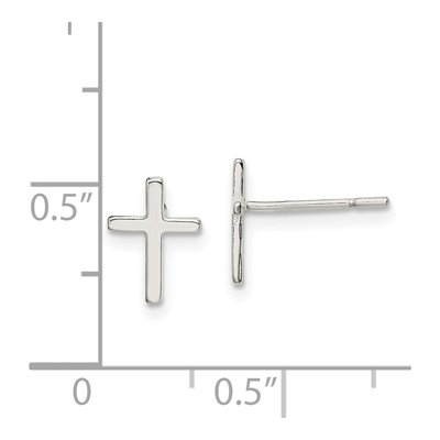 Sterling Silver Girls' Cross Stud Earrings – view 5