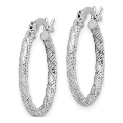 Sterling Silver 16mm Twist Hoop Earrings – view 3