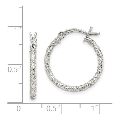 Sterling Silver 16mm Twist Hoop Earrings – view 5
