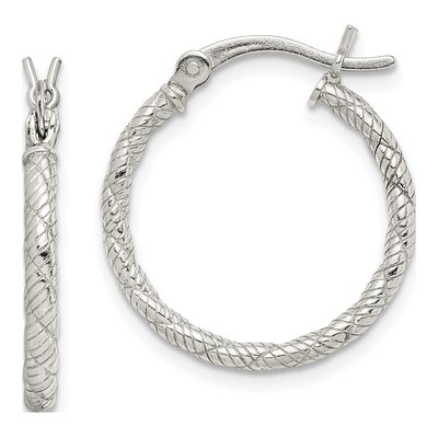 Sterling Silver 16mm Twist Hoop Earrings