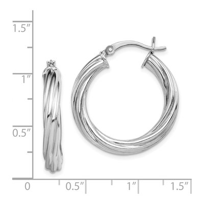 Sterling Silver 25mm Twisted Hoop Earrings – view 5