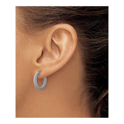 Sterling Silver 20mm Twisted Hoop Earrings – view 4