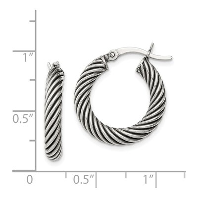 Sterling Silver 20mm Twisted Hoop Earrings – view 5