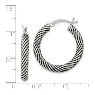 Sterling Silver 25mm Twisted Hoop Earrings – view 5