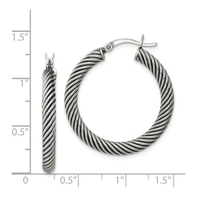 Sterling Silver 30mm Twisted Hoop Earrings – view 5
