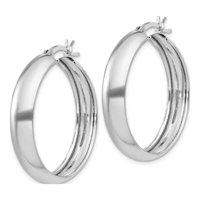 Sterling Silver 26mm Hoop Earrings – view 3