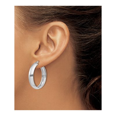 Sterling Silver 26mm Hoop Earrings – view 4