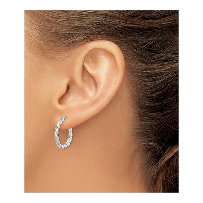 Sterling Silver 20mm Twisted Hoop Earrings – view 4