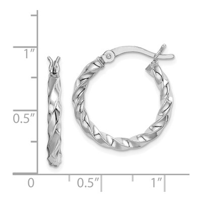 Sterling Silver 20mm Twisted Hoop Earrings – view 5