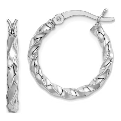 Sterling Silver 20mm Twisted Hoop Earrings