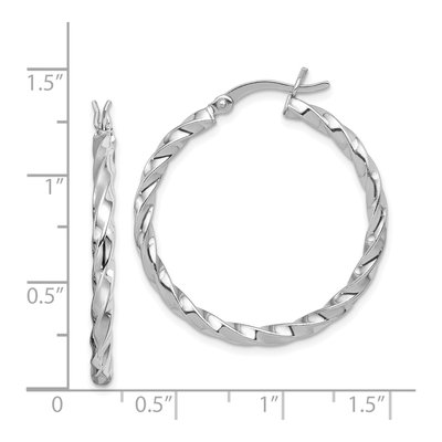 Sterling Silver 30mm Twisted Hoop Earrings – view 5