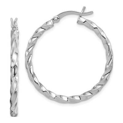 Sterling Silver 30mm Twisted Hoop Earrings