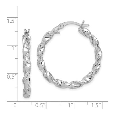 Sterling Silver 30mm Twisted Hoop Earrings – view 5