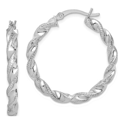 Sterling Silver 30mm Twisted Hoop Earrings