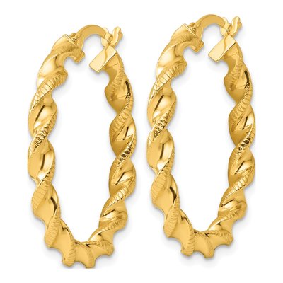 Gold-Plated Sterling Silver 30mm Twisted Hoop Earrings – view 3