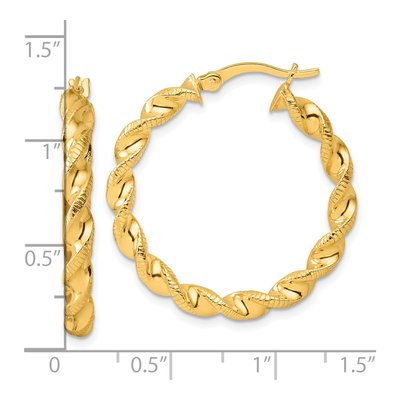 Gold-Plated Sterling Silver 30mm Twisted Hoop Earrings – view 5