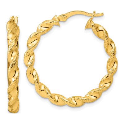 Gold-Plated Sterling Silver 30mm Twisted Hoop Earrings