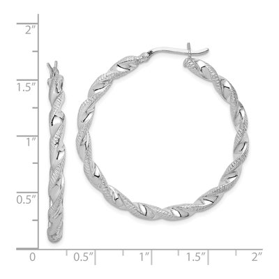 Sterling Silver 40mm Twisted Hoop Earrings – view 5