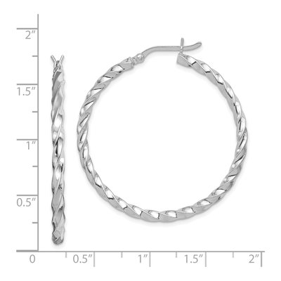 Sterling Silver 40mm Twisted Hoop Earrings – view 5