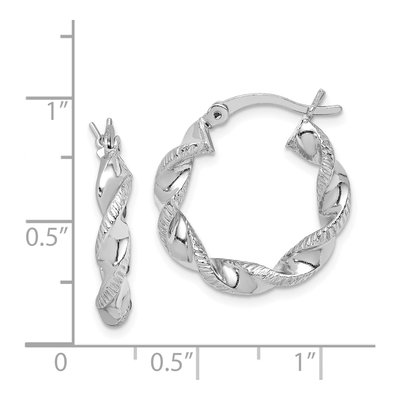 Sterling Silver Twisted Hoop Earrings, 20mm – view 5