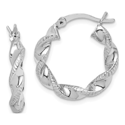 Sterling Silver 20mm Twisted Hoop Earrings