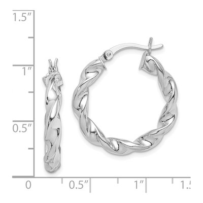 Sterling Silver 25mm Twisted Hoop Earrings – view 5