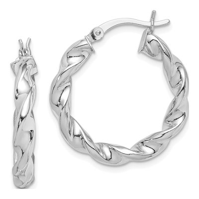 Sterling Silver 25mm Twisted Hoop Earrings