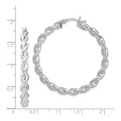 Sterling Silver 45mm Twisted Hoop Earrings – view 5
