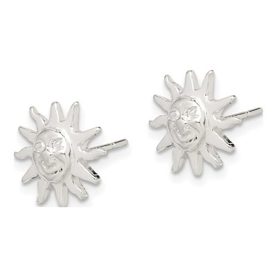 Sterling Silver Sun Mini Stud Earrings – view 3