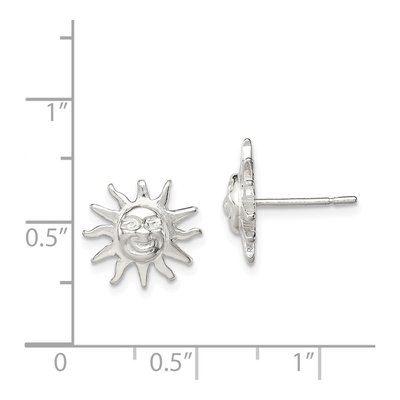 Sterling Silver Sun Mini Stud Earrings – view 5