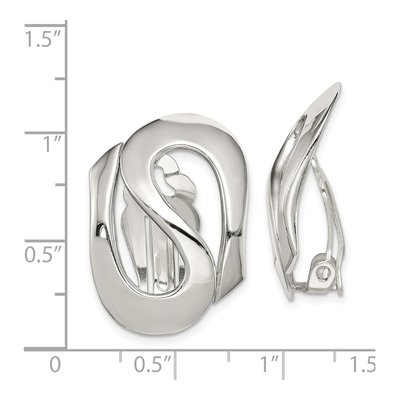 Sterling Silver Non-Pierced Fancy Stud Earrings – view 3