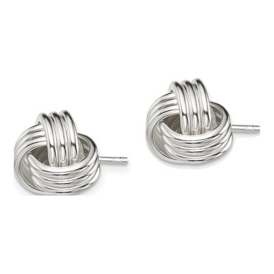 Sterling Silver Twisted Knot Stud Earrings – view 3