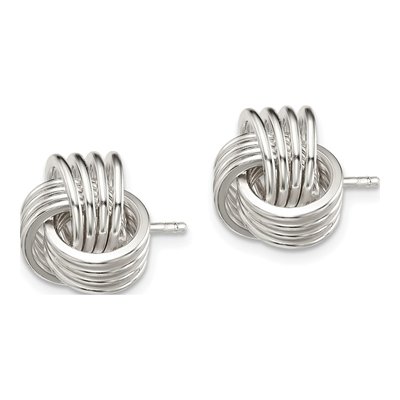 Sterling Silver Knot Stud Earrings – view 3